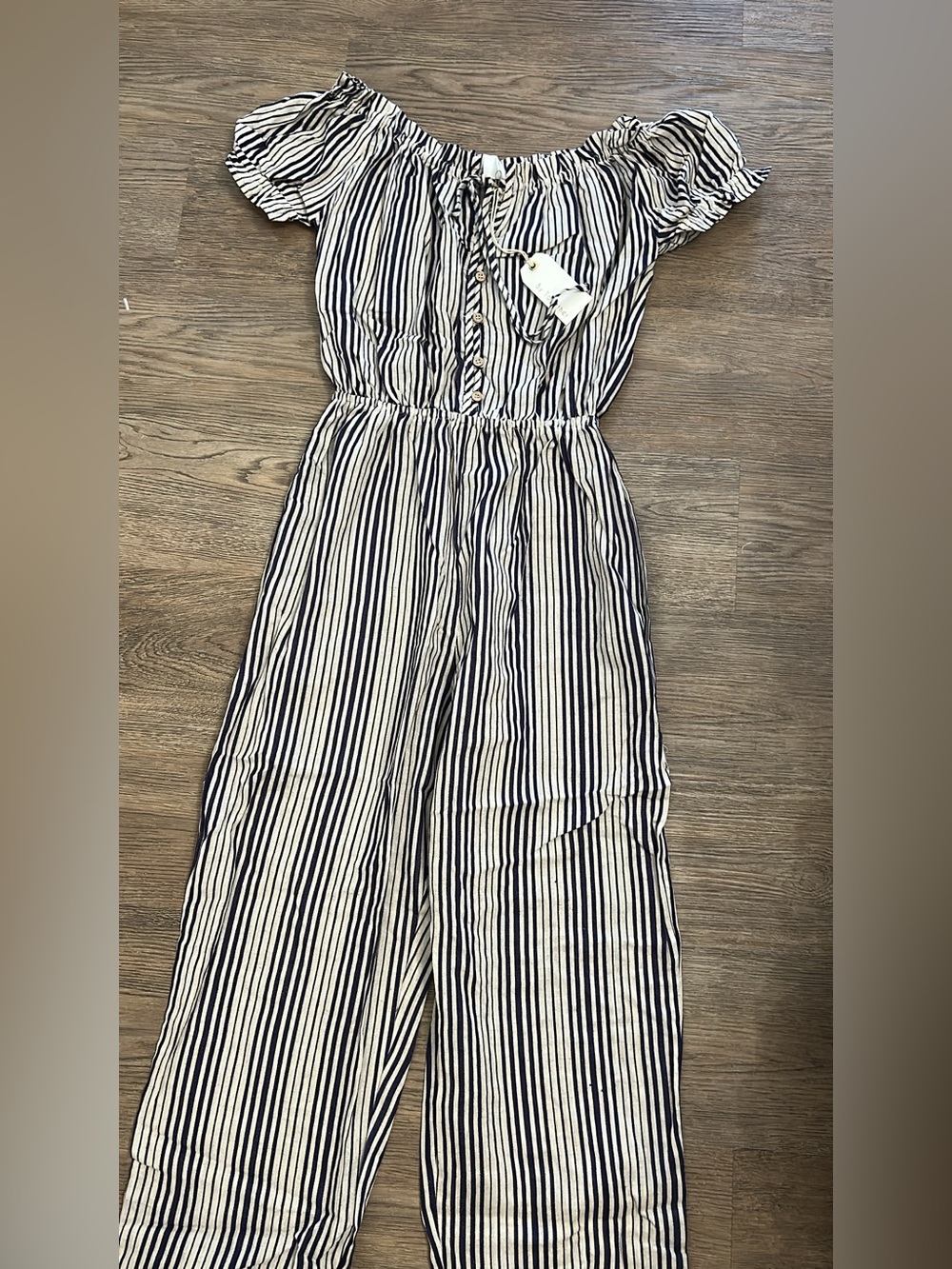 Together Navy & White  Striped Jumpsuit